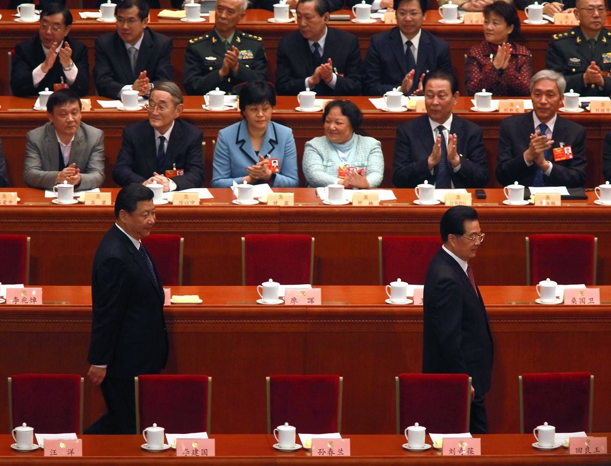 Xi Jinping i Hu Jintao, el 2013.
