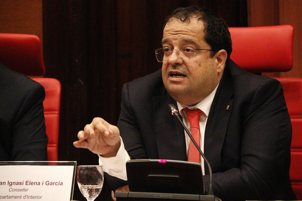 El conseller d'Interior, Joan Ignasi Elena, aquest dimarts al Parlament