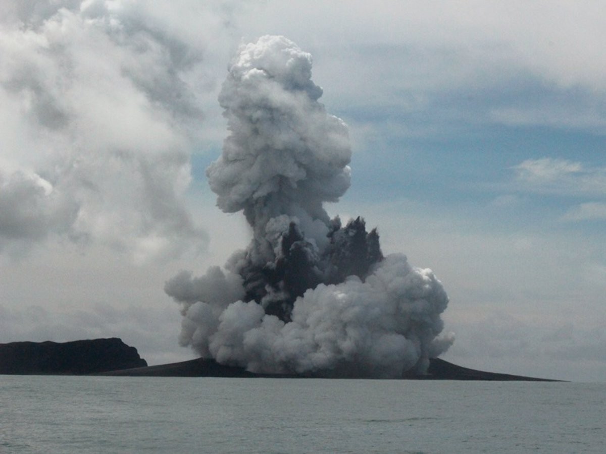 L'erupció del volcà, el gener del 2022