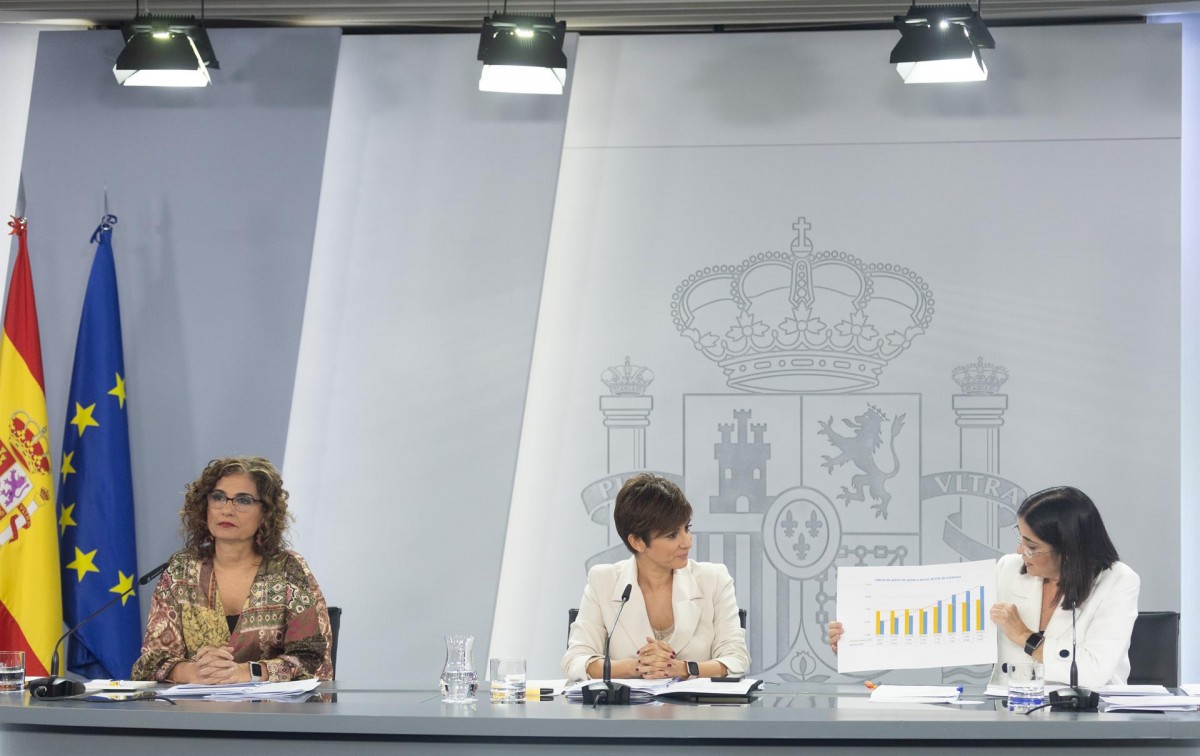 Les ministres Montero, Rodríguez i Darias aquest dimarts.