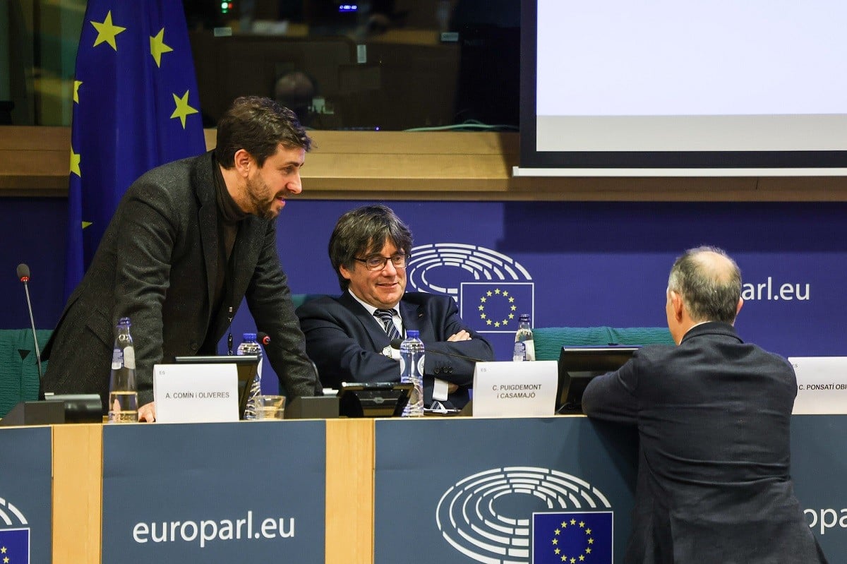 Puigdemont i Comín amb Turull a Brussel·les