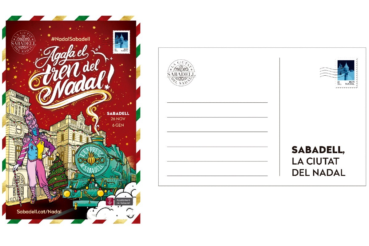 La postal de Nadal, que es pot trobar a diversos equipaments municipals, es podrà col·locar als arbres 