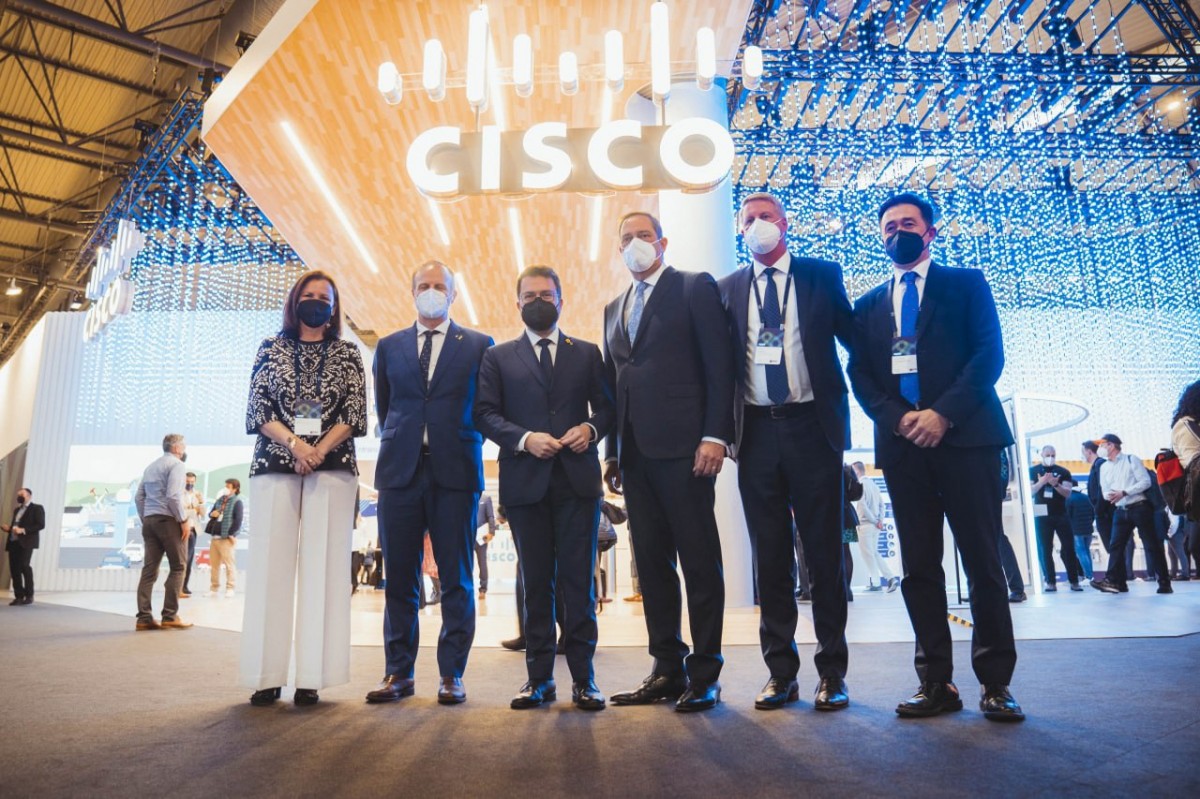 La cúpula de Cisco Systems amb el president Pere Aragonès
