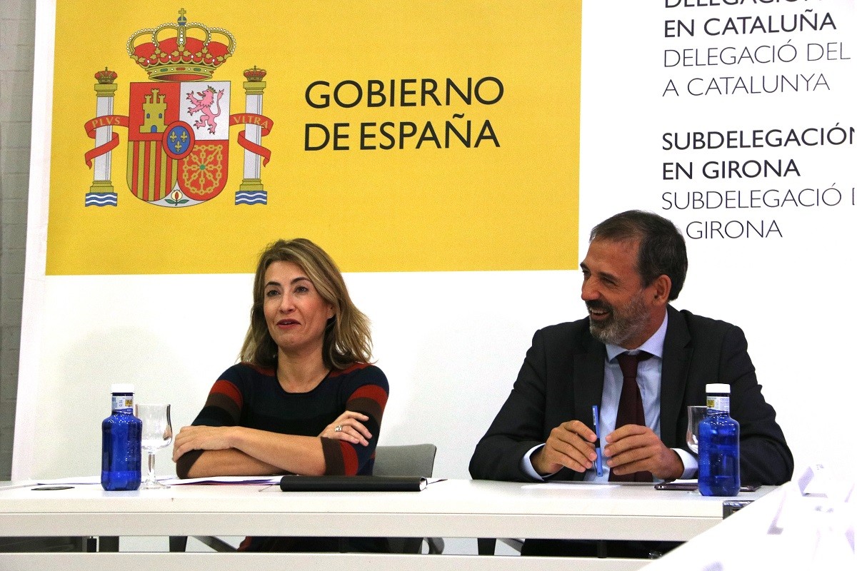 Raquel Sánchez i Xavier Flores, en la roda de premsa de presentació de l'estudi informatiu