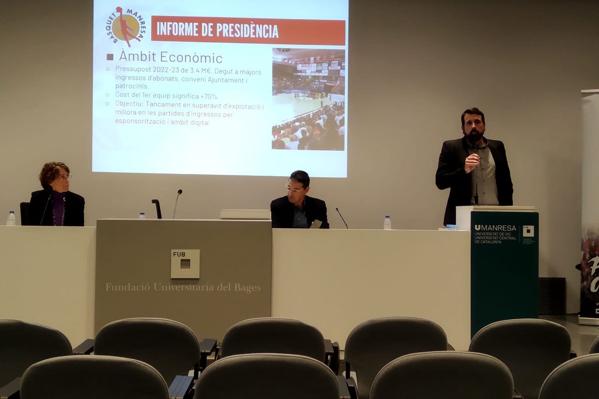 Jordi Serracanta presentat l'informe de presidència a la junta del Bàsquet Manresa