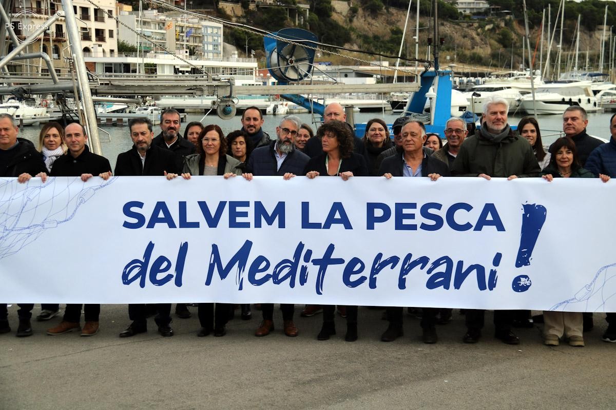 Jordi Gaseni i Joan Alginet presents a la trobada per reivindicar ajudes en el sector de la pesca català 