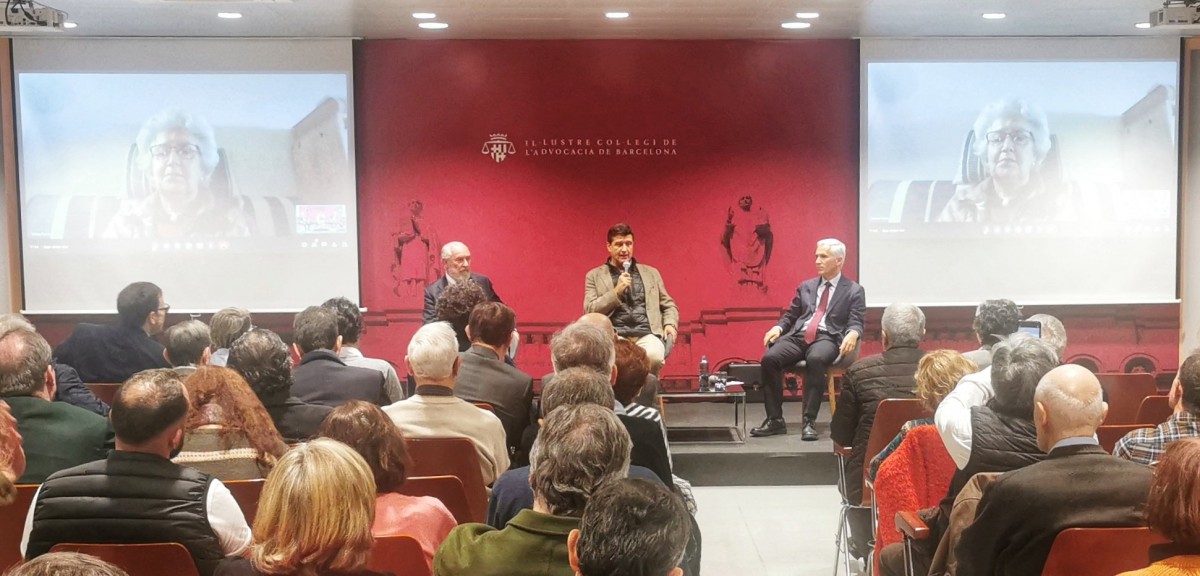 Manuel Aragón, Eloy Moreno i Javier Tajadura en l'acte de SCC.