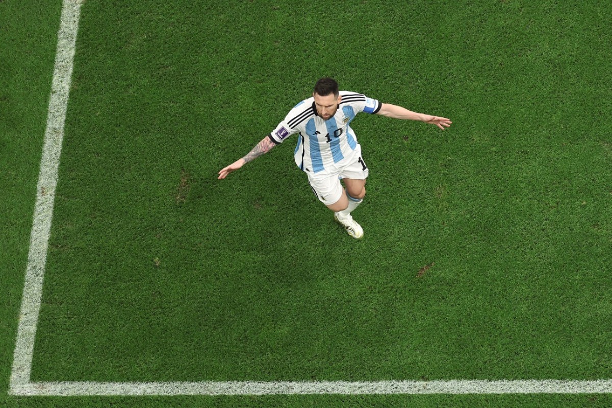 Messi celebrant el gol a la final del Mundial