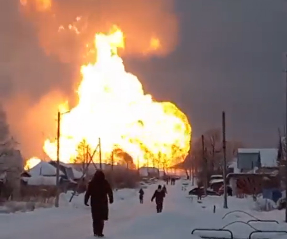Moment de l'explosió del gasoducte rus