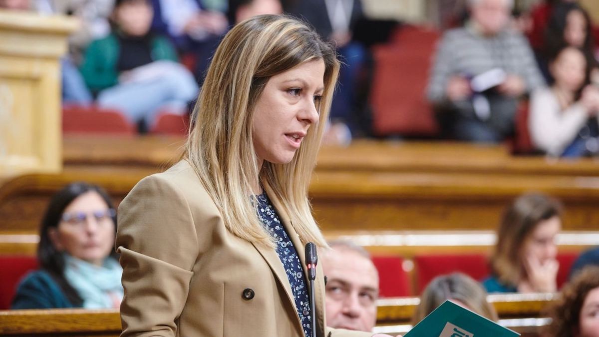 La isonenca Jeannine Abella durant la seva intervenció al Parlament aquest dimecres