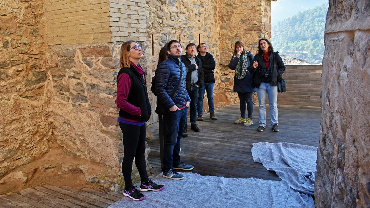 Visita de recepció de les obres de consolidació de dues façanes del Castell i d’obertura del sobreabsis de l'església del Roser