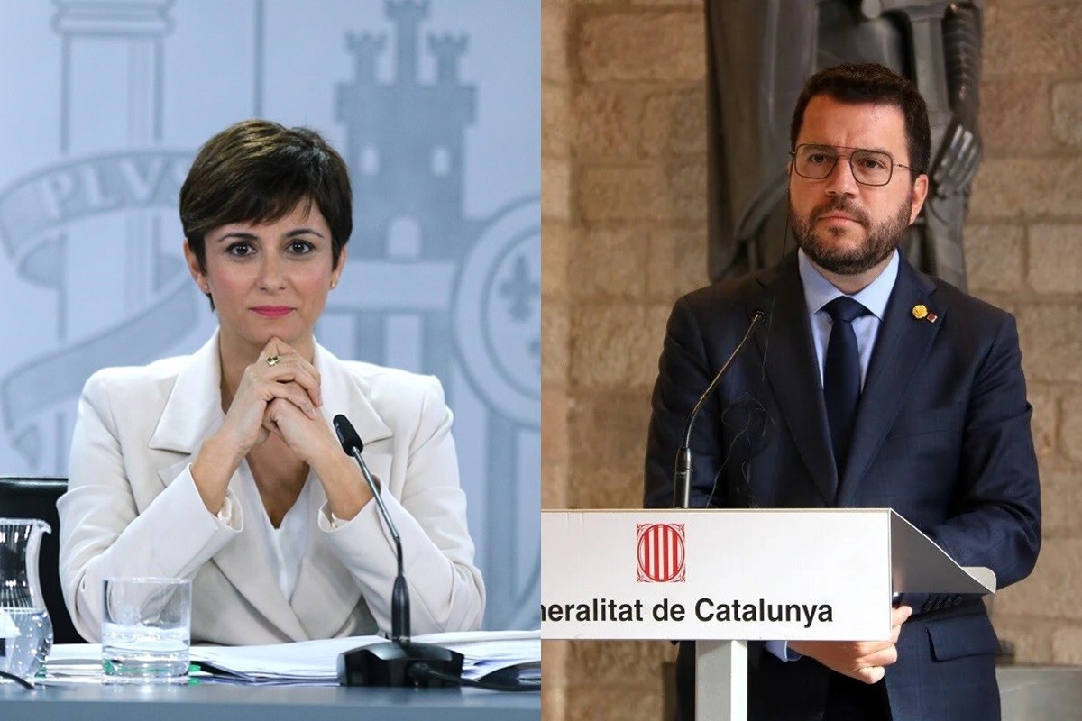 La portaveu del govern espanyol, Isabel Rodríguez, i el president Pere Aragonès