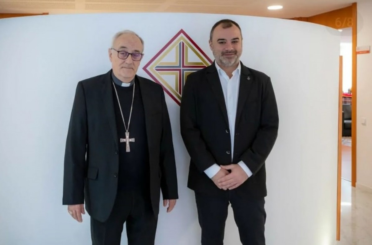 Jordi Ballart en la reunió institucional amb Salvador Cristau, Bisbe de Terrassa, el passat dimarts
