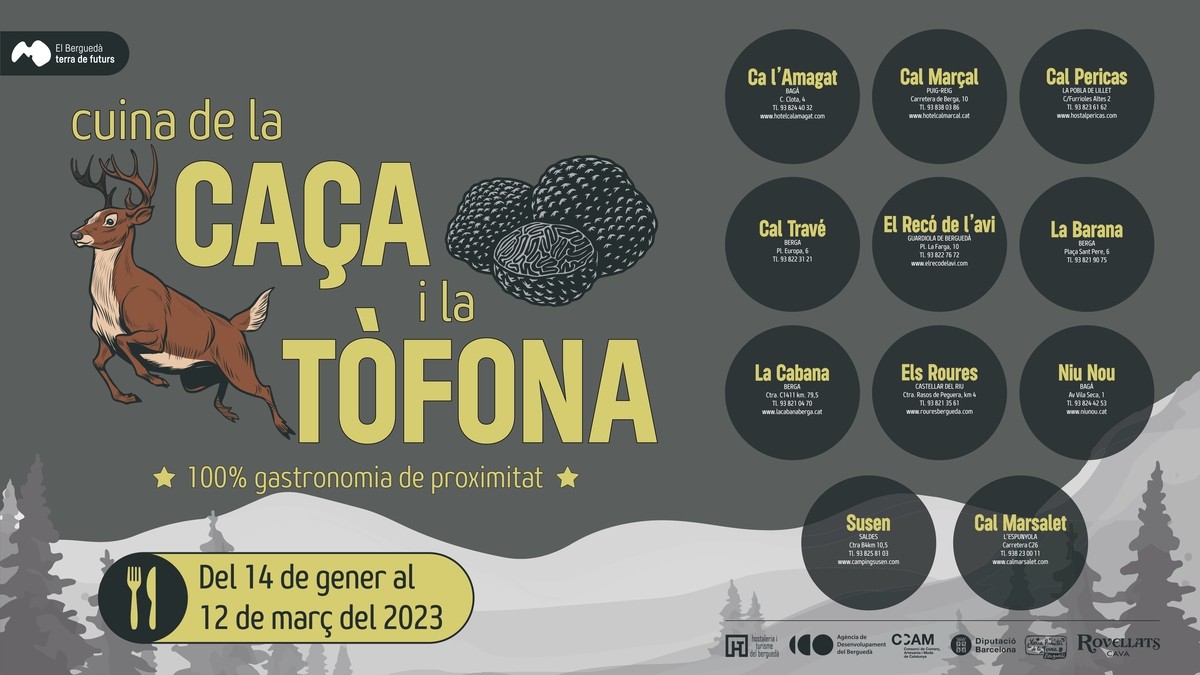 El cartell promocional la Campanya de la Cuina de la Caça i la Tòfona del Berguedà.