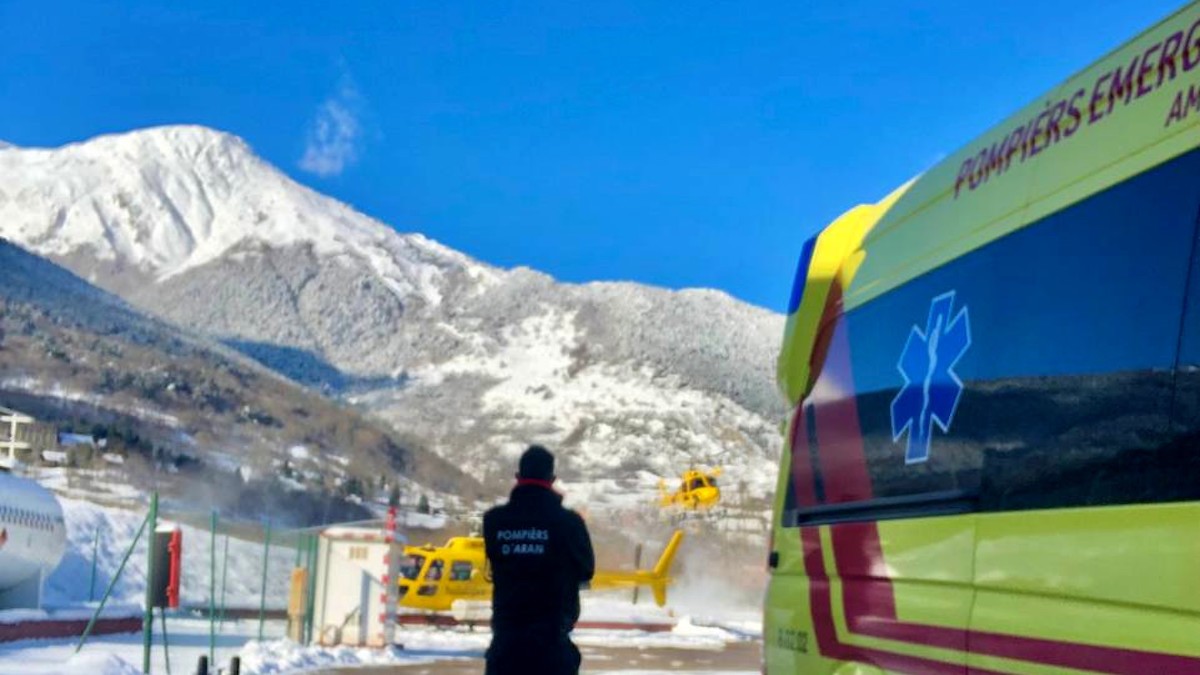 Els esquiadors han estat traslladats en helicòpter fins a Vielha