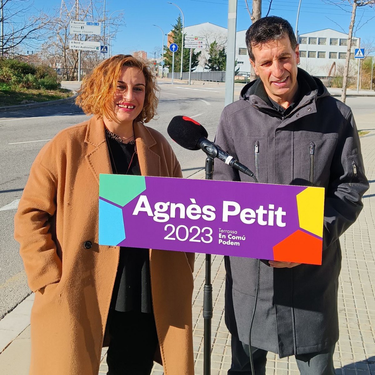 Agnès Petit, l'alcaldable per Terrassa En Comú Podem i Marc Parés, diputat d'En Comú Podem al Parlament