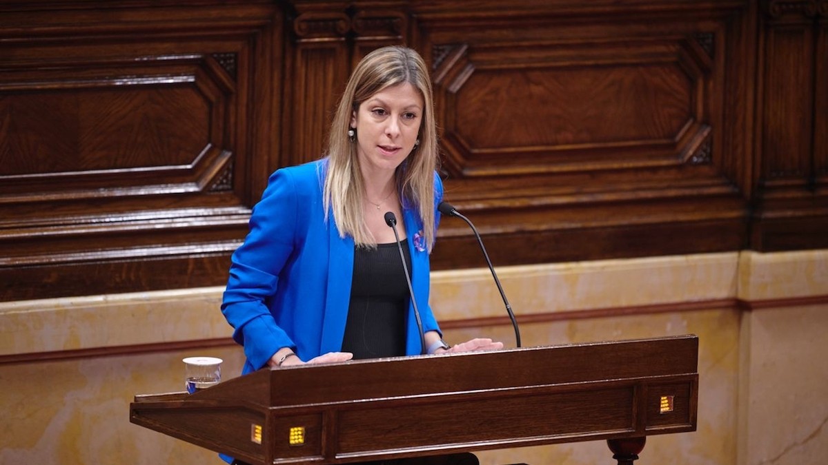 Jeannine Abella, durant una intervenció al Parlament de Catalunya