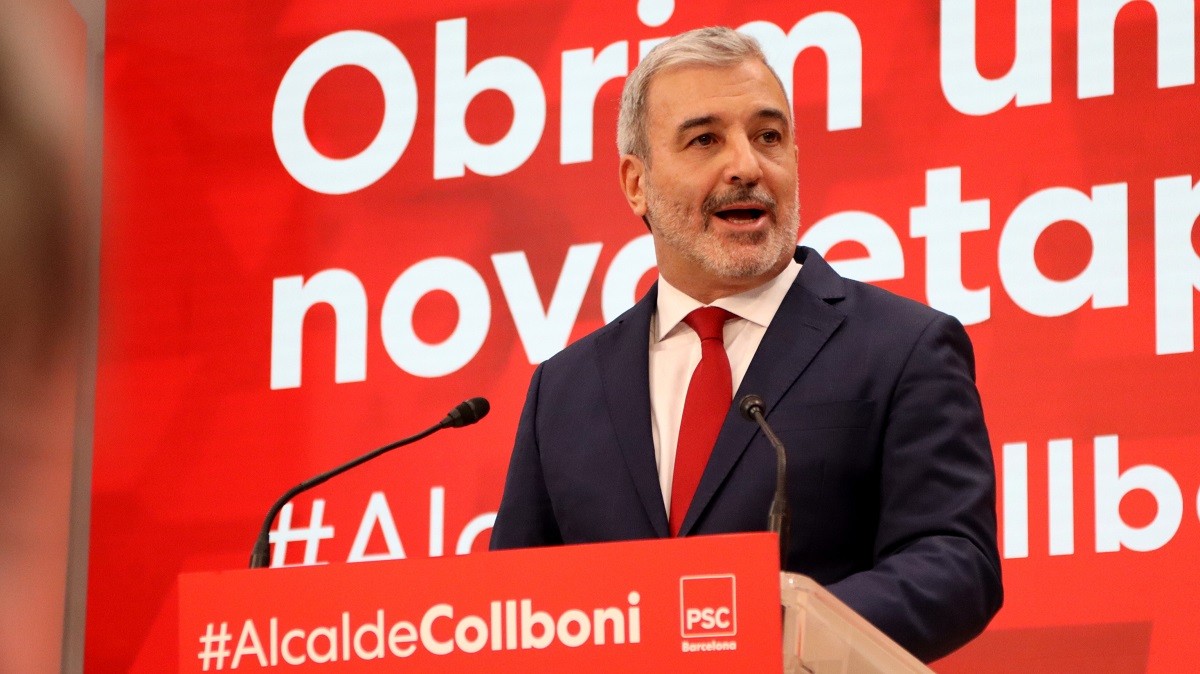 L'alcaldable del PSC, Jaume Collboni, aquest matí en roda de premsa
