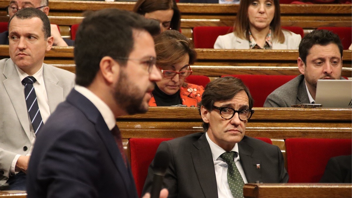 Pere Aragonès i Salvador Illa, dimecres al Parlament