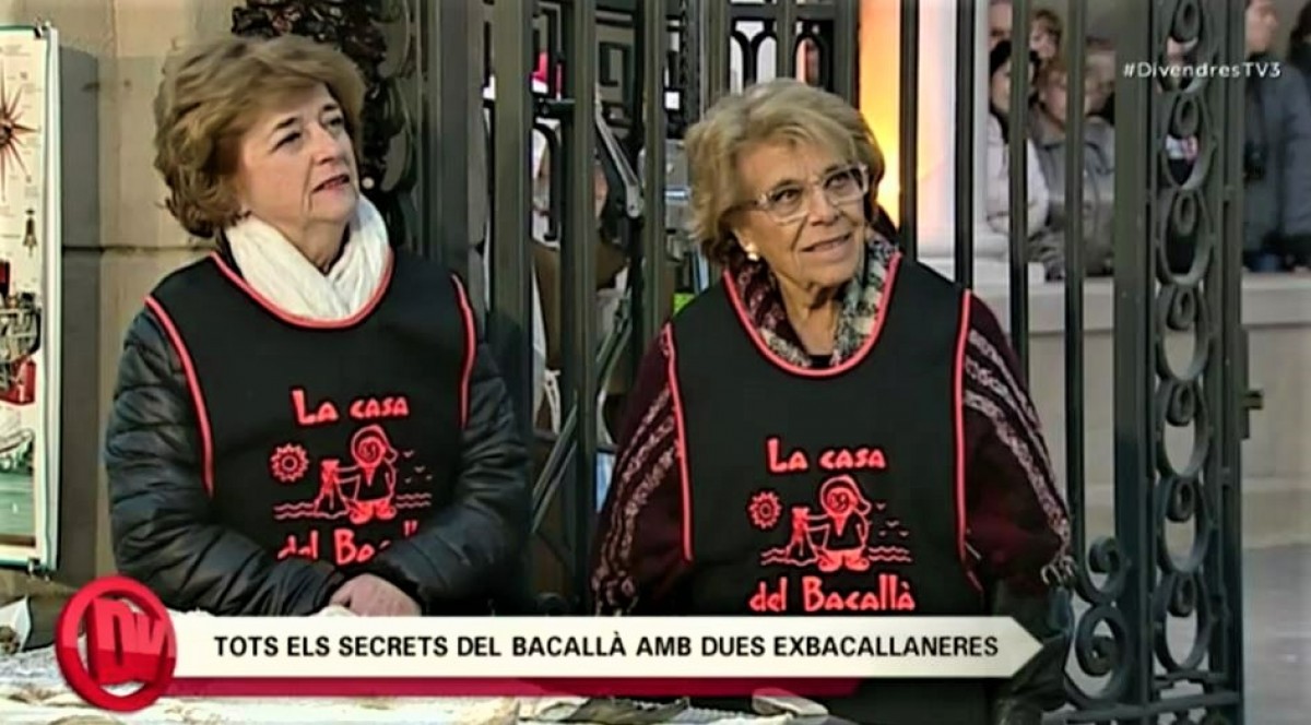 Montserrat Fontanet i l'Àvia Remei durant el programa 'Divendres' a Manresa