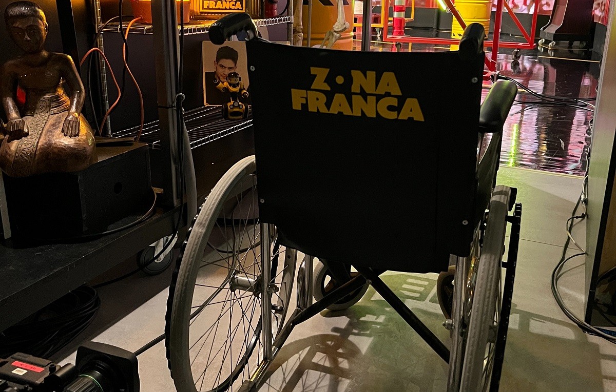La cadira de rodes que Joel Díaz va portar durant alguns programes del «Zona Franca»