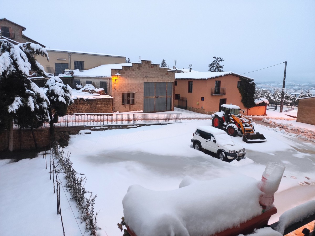 Imatge de la nevada a Arnes, a la Terra Alta 