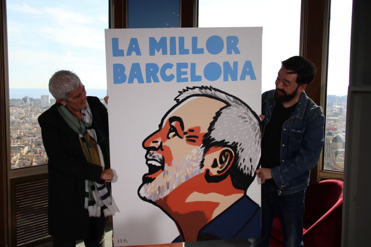 Natalia Bettonica i Toni Cano presenten el cartell del grup de suport a Jaume Collboni.