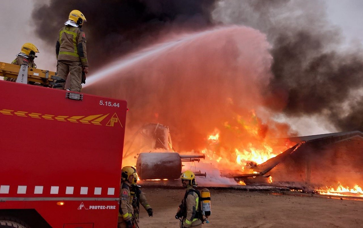 Imatge de l'incendi a Òdena, a l'Anoia