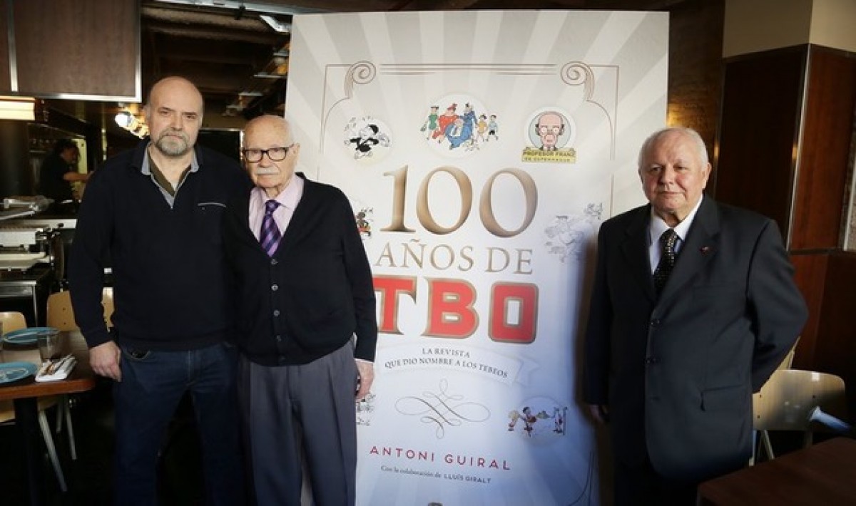 L'historiador Antoni Guiral, el dibuixant Josep Maria Blasco i el col·leccionista Lluís Giralt