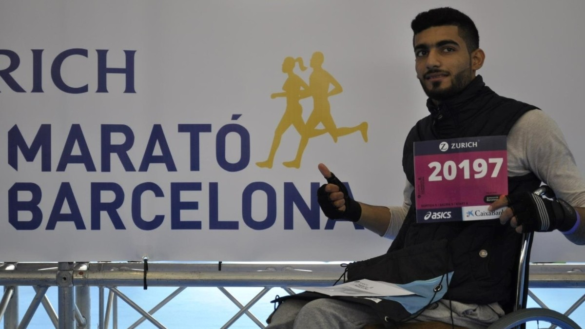 Adnan Almousa Alfermli un dia abans de córrer la Marató de Barcelona del 2017