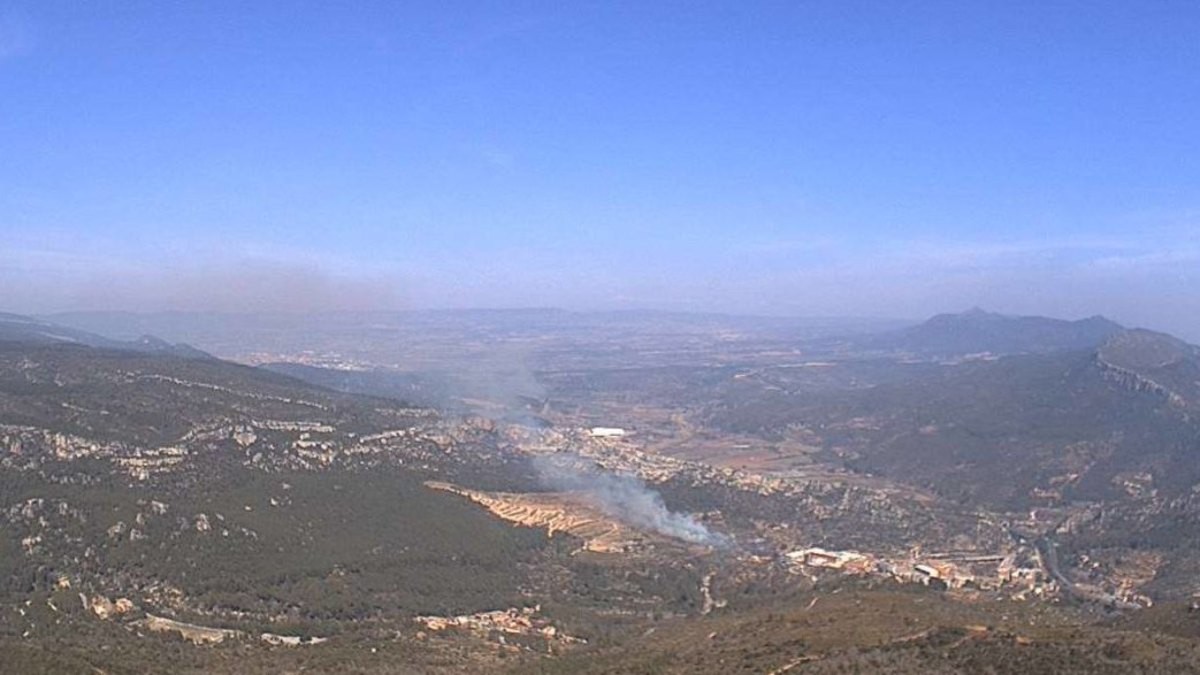 Imatge aèria de l'incendi a Vilaverd