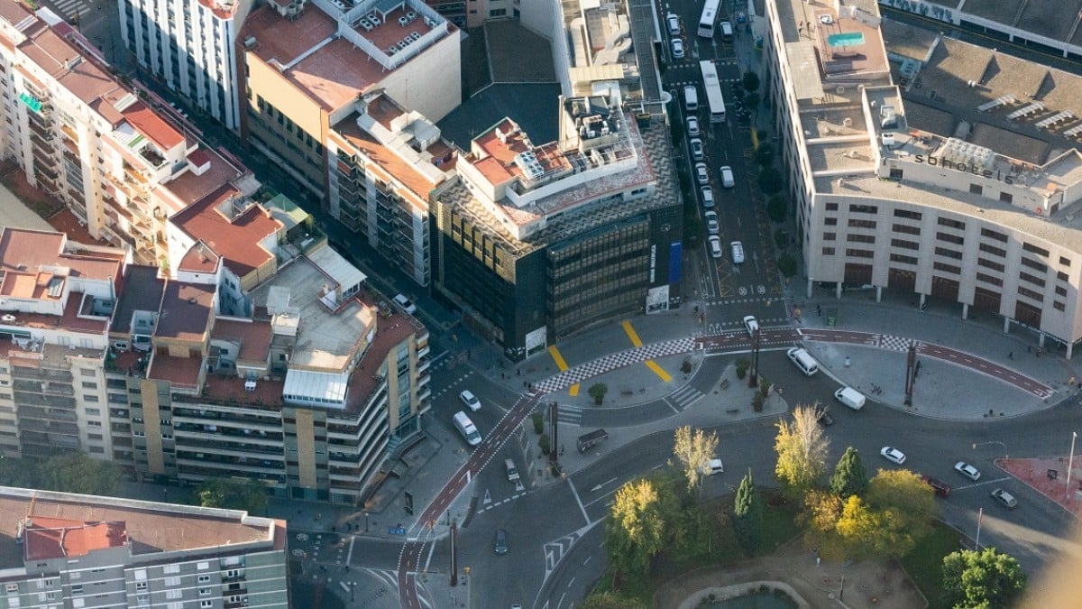Imatge aèria de la plaça Imperial Tarraco de Tarragona.