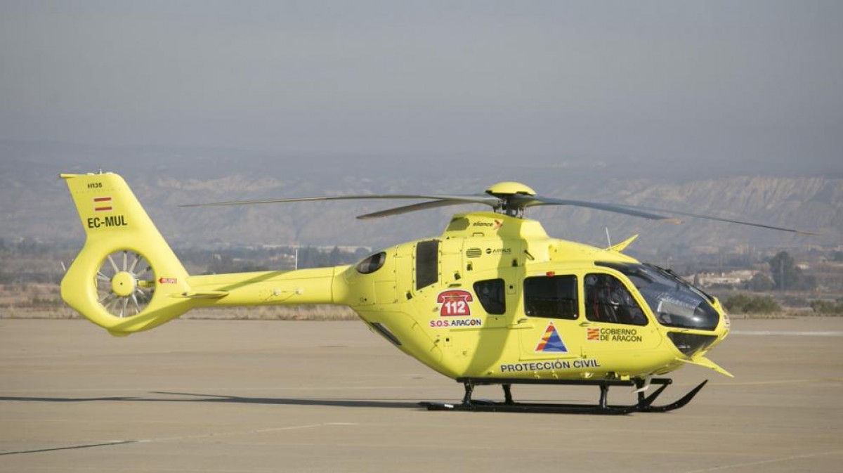 Un helicòpter medicalitzat dels serveis d'emergències 