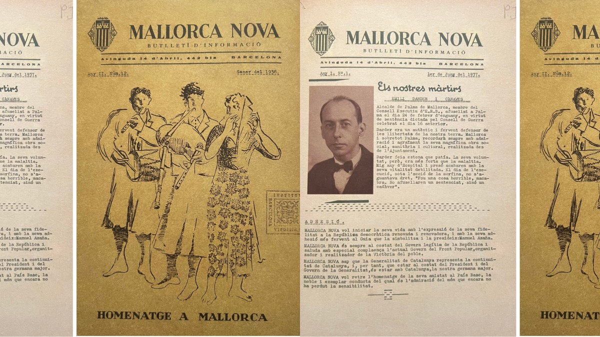 Portada del primer i el darrer número de «Mallorca Nova», publicació dels republicans mallorquins refugiats a Barcelona