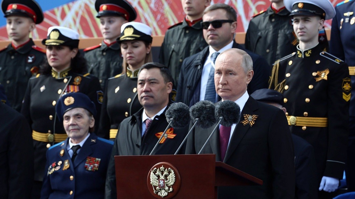 Vladímir Putin, durant el discurs amb motiu del Dia de la Victòria
