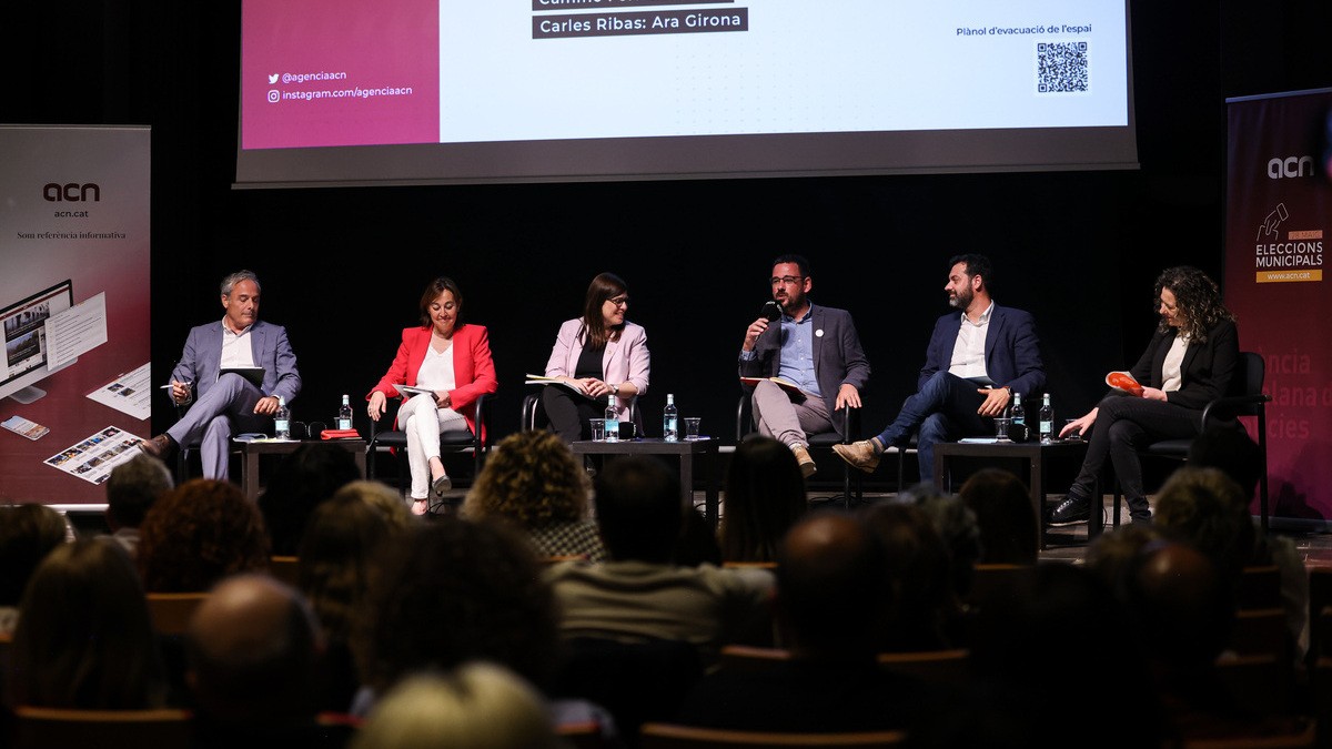 Els candidats a l'alcaldia de Girona, durant el debat