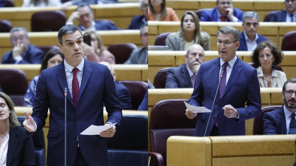 Pedro Sánchez i Alberto Núñez Feijóo, aquest dimarts al Senat.