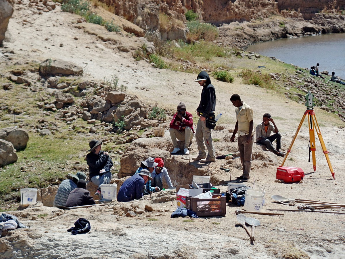 Excavacions al jaciment de Melka Wakena on va aparèixer el fòssil de llop etíop.