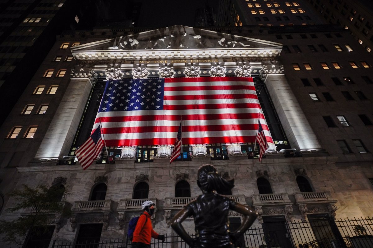 La façana de la Borsa a Nova York.