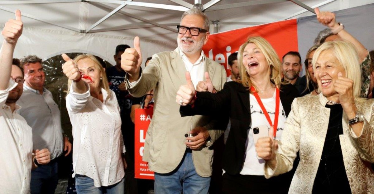 Larrosa, celebrant la victòria electoral 
