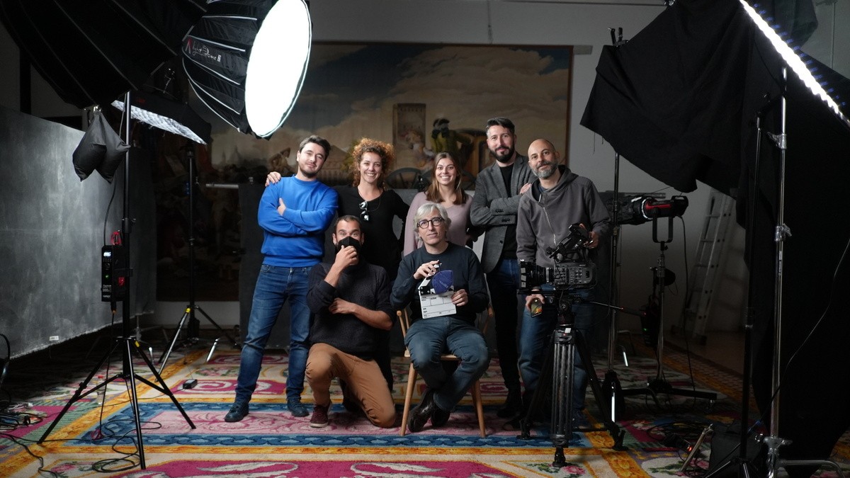 El director de cinema David Trueba i l'equip de 'Sofia i la vida real'