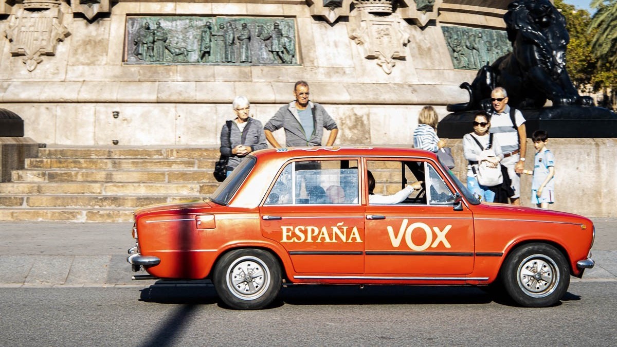 Imatge d'arxiu d'una reivindicació de Vox, un 12-O, a Barcelona