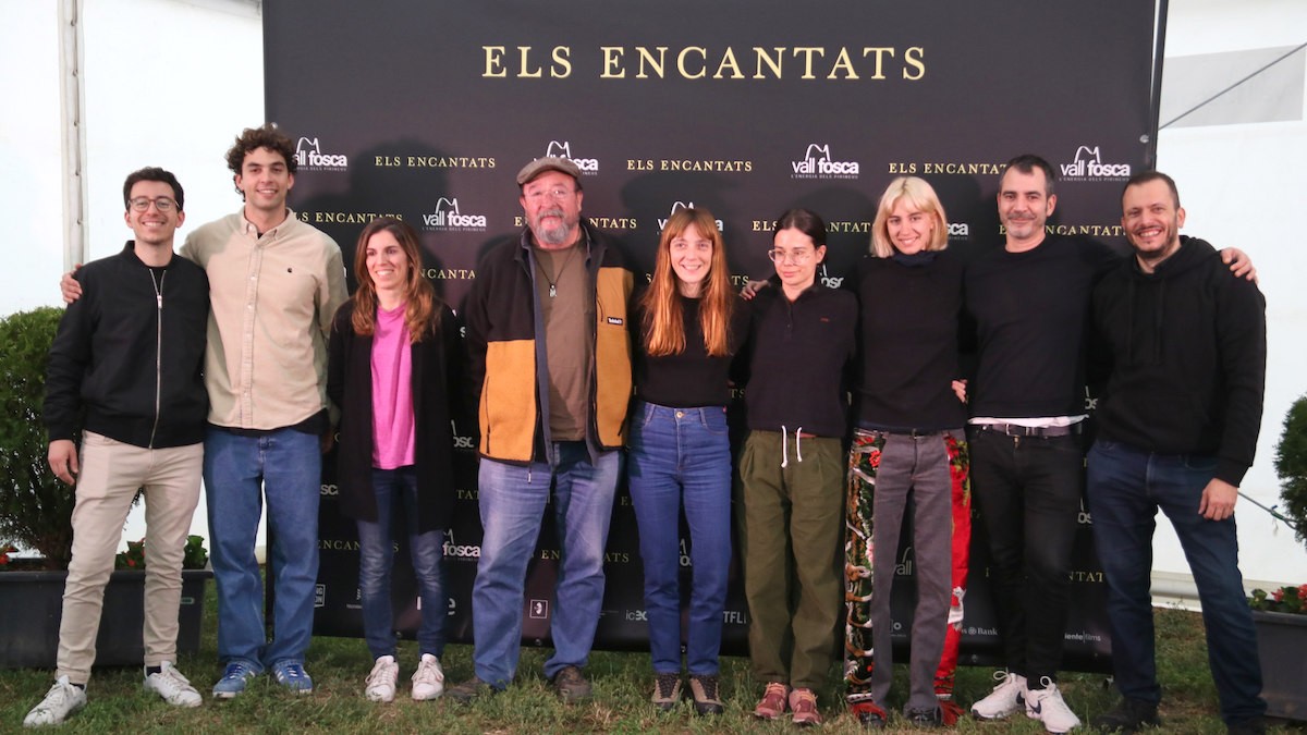 La directora i els protagonistes durant la preestrena del film a la Vall Fosca, el passat 20 de maig