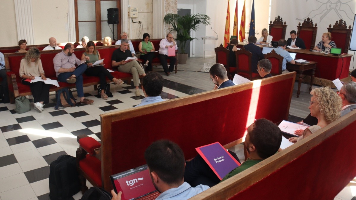 Imatge del ple celebrat aquest dilluns a la Sala d'Actes del Palau Municipal de Tarragona.