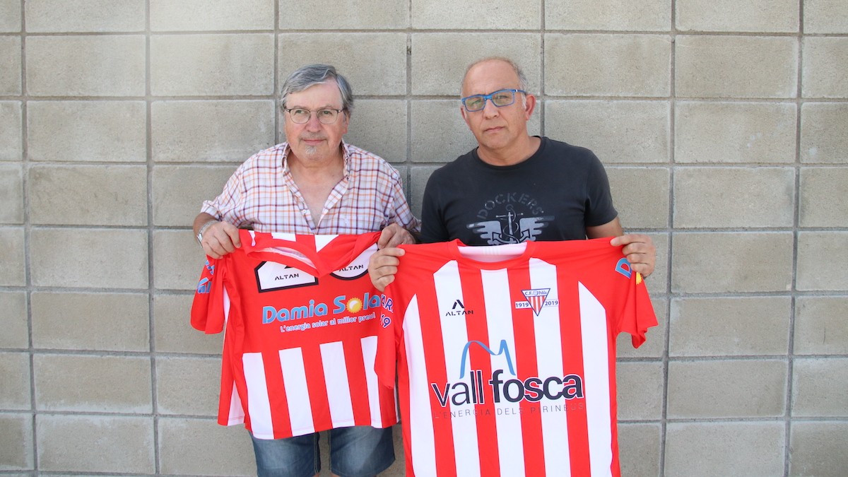 Ramon Ordi (a la dreta) amb el president del CF Pobla, Ramon Vila