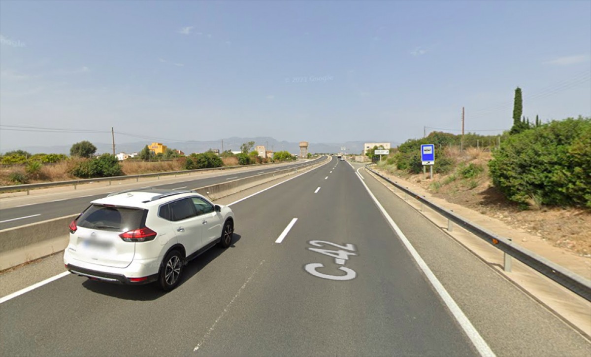 Carretera C-42, entre Tortosa i l'Aldea.