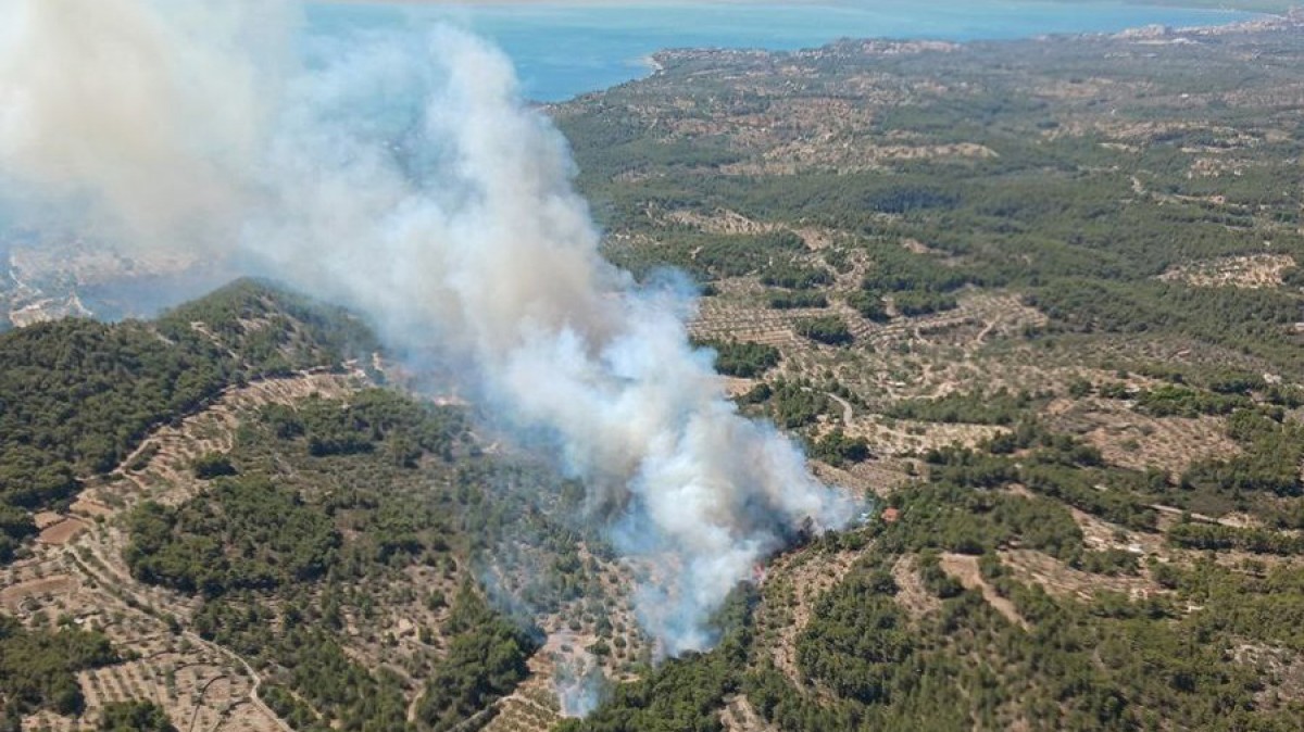 Una imatge de l'incendi que es va produir al Perelló.