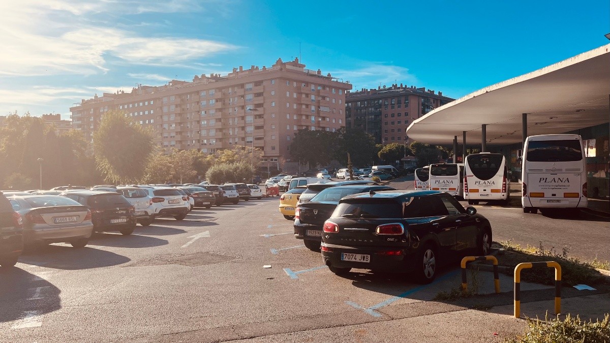 Imatge d'arxiu de l'aparcament de zona blava de Battestini.