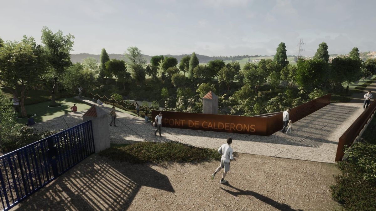 Imatge  virtual del projecte de recuperació del Pont dels Calderons, al camí antic de Castellvell