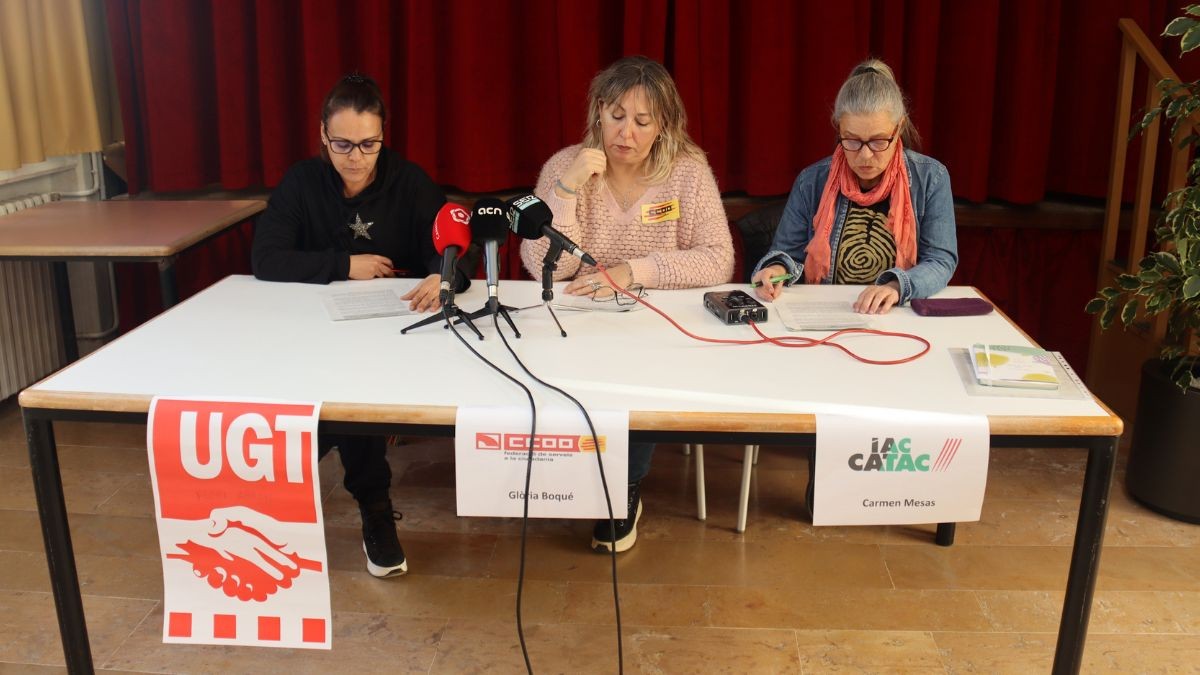 Representants del comitè territorial de Drets Socials d'UGT, CCOO i IAC-CATAC a Tarragona